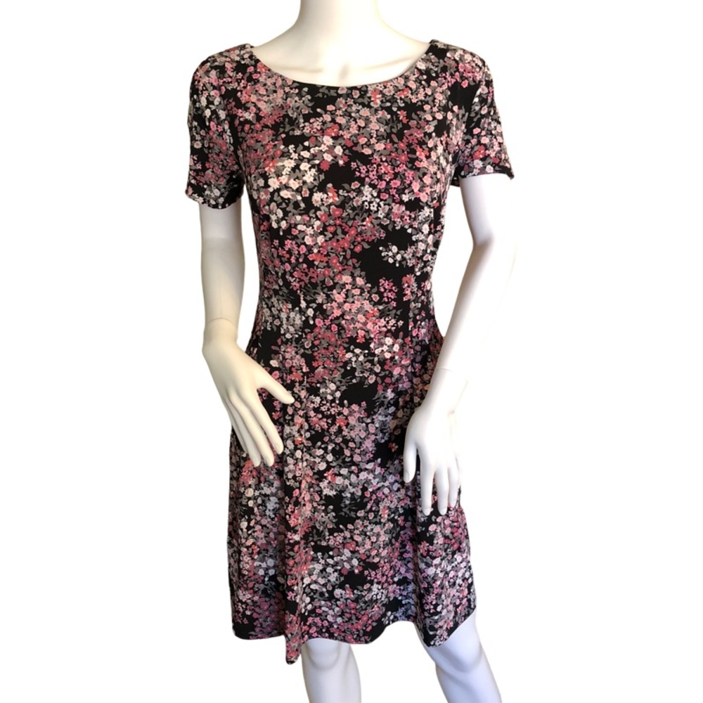 ROZ AND ALI Floral Knee Length Mini Dress 6 Romantic Girly Coquette Whimsical